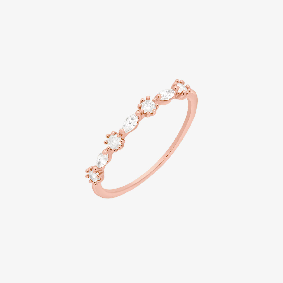 White Cubic oval circle ring